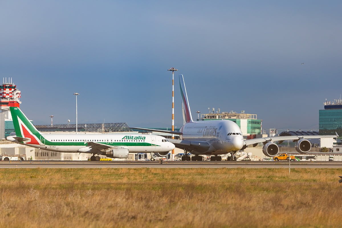 Het vliegveld Rome Fiumicino Airport in Rome