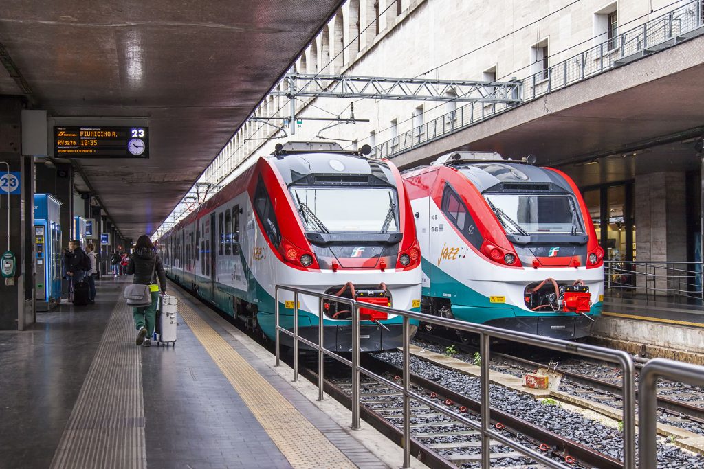 Dining car interior on a European train