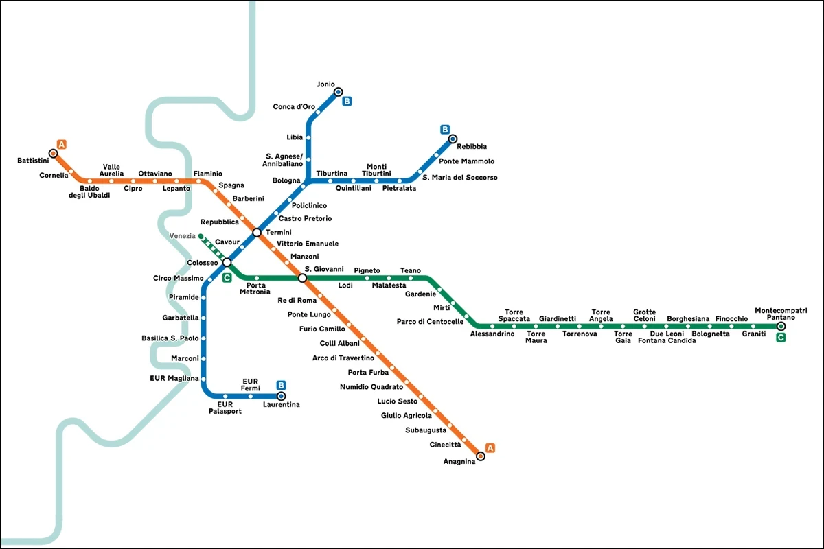 Plattegrond Metro Rome